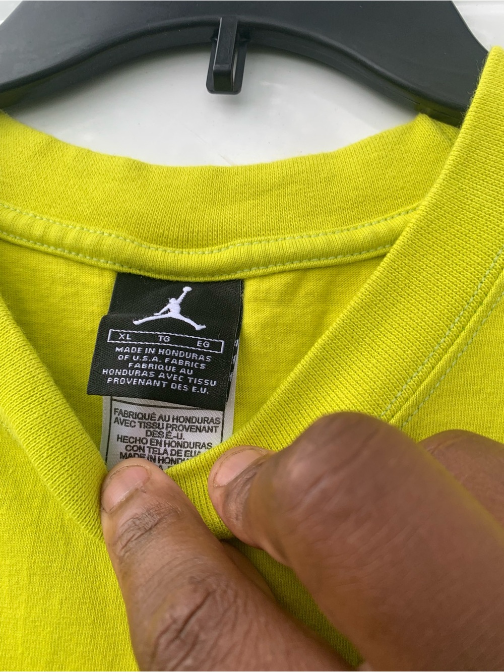 Jordan Neon Green Crewneck T-Shirt with Jumpman Tag